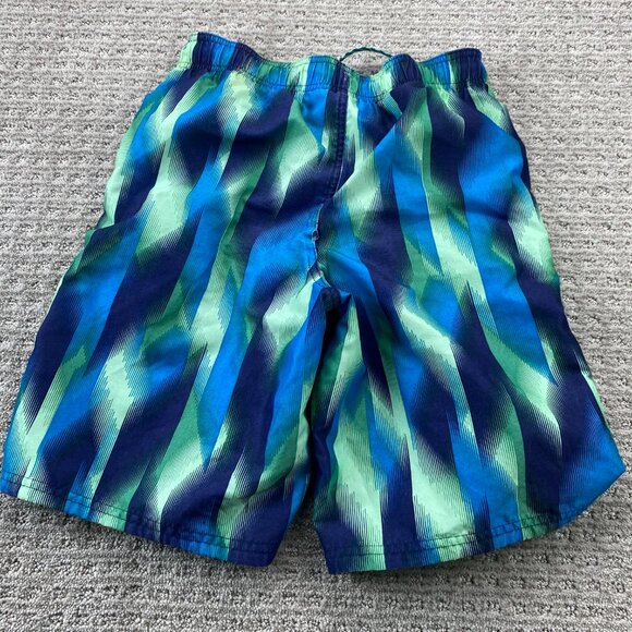 Vintage Nike Swim Trunks Boys Large L 11-13 YRS Blue Green Athletic Shorts - Picture 12 of 13